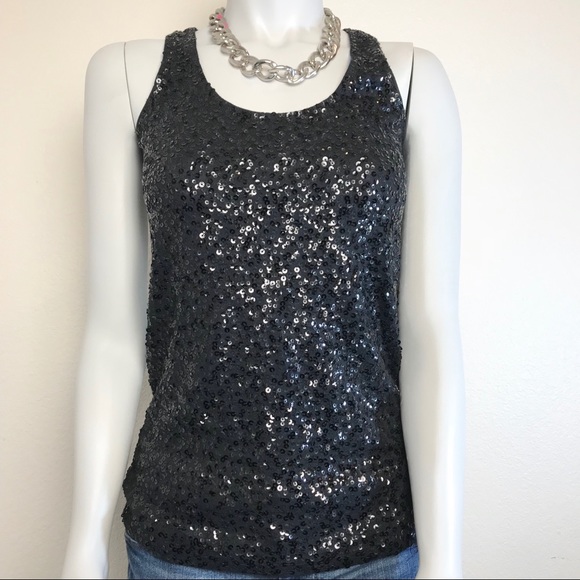 J. CREW Black Sequined Tank Top - Picture 3 of 8